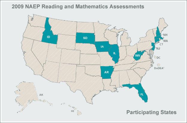 thumbnail for participating state map. The 2009 12th grade assessment